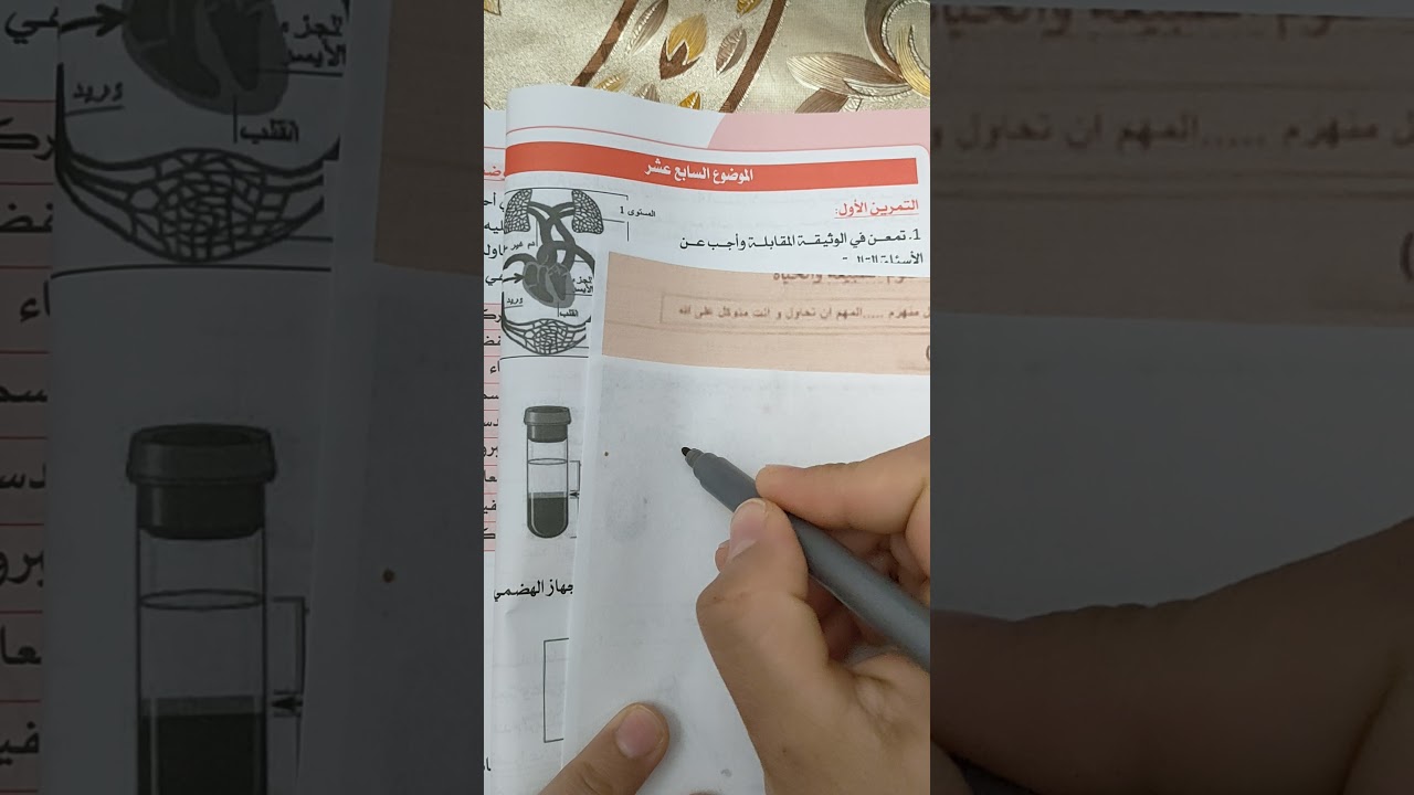 حل تمرين حول دوران الدم في الجسم