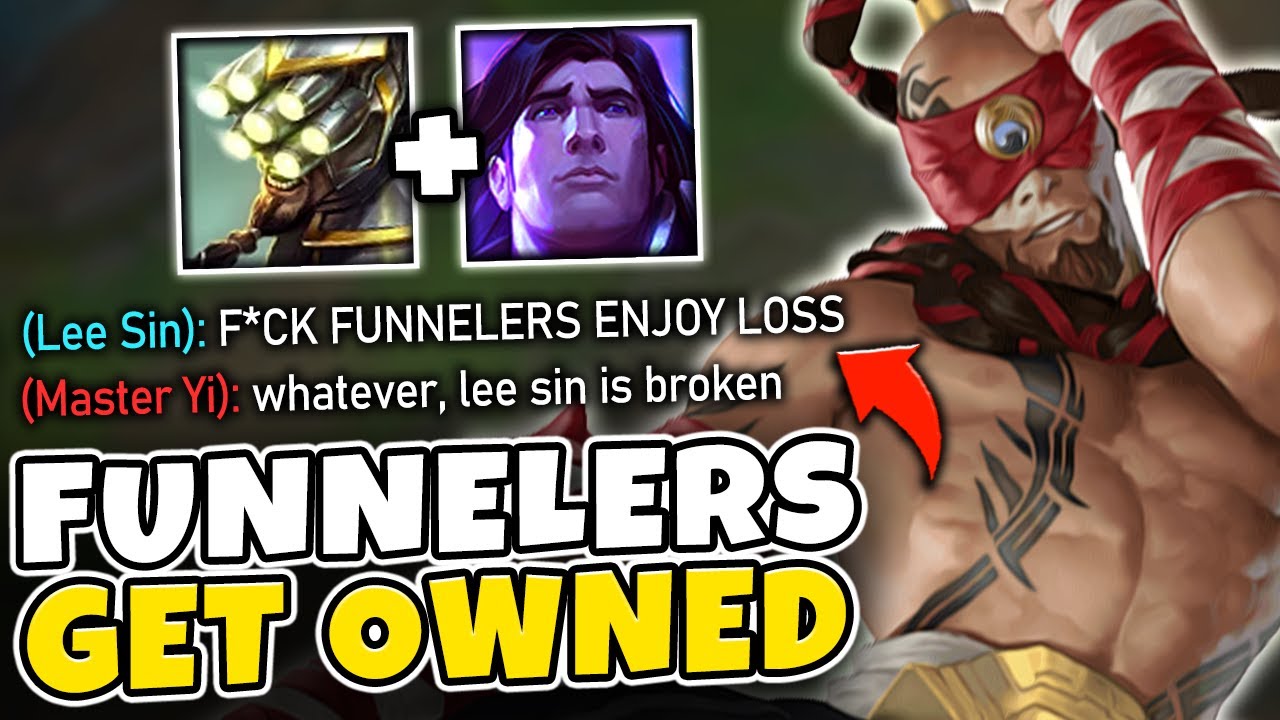 DESTROYING 100% WIN-RATE FUNNEL COMP SMURFS! MASTER LEE SIN VS. CHEATERS - League of Legends