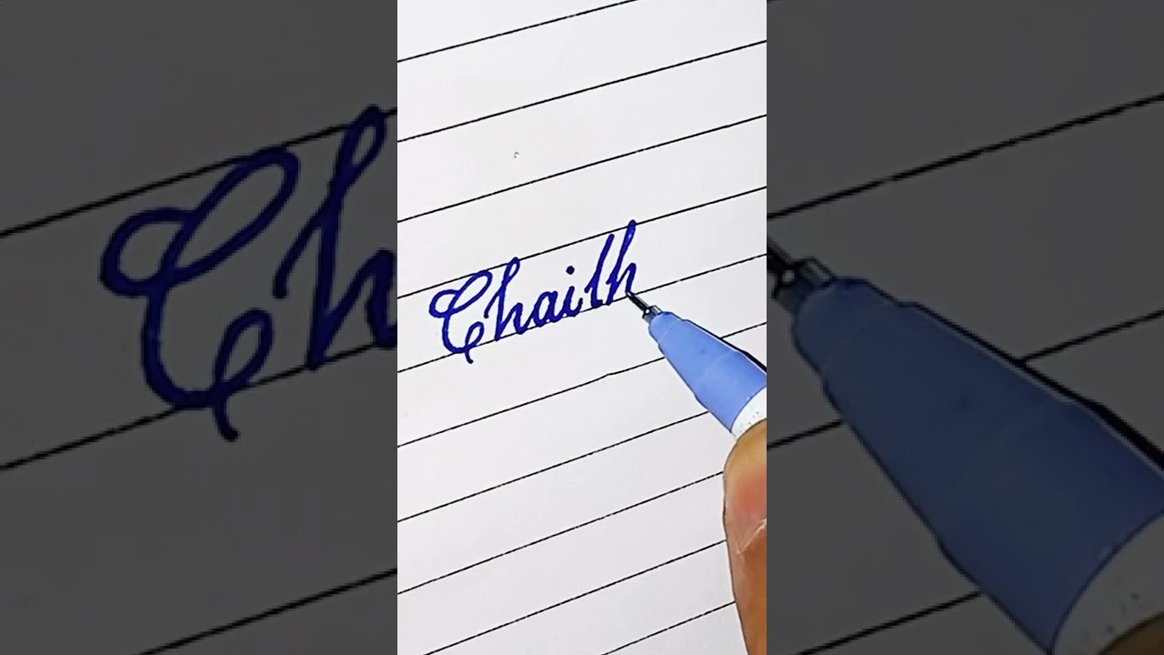 writing a name "Chaitra Sri" in cursive 