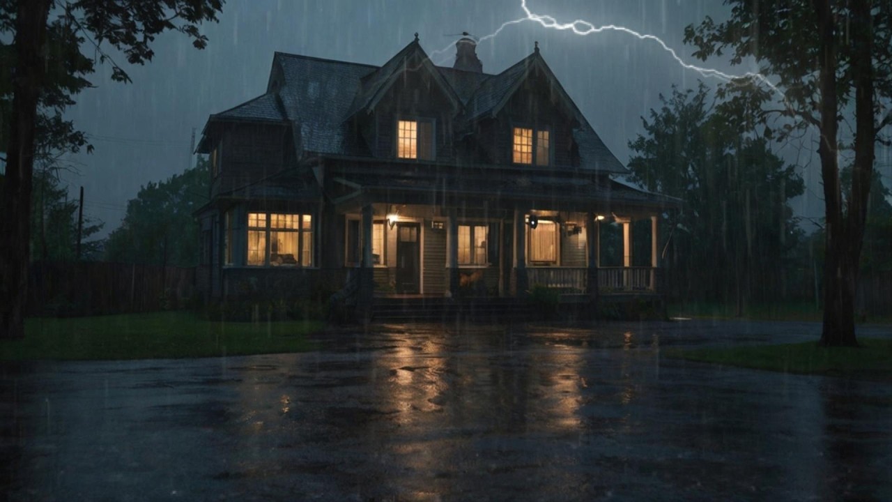Intense Midnight Thunderstorm with Rain Sounds for Deep Sleep, Relaxation, Meditation