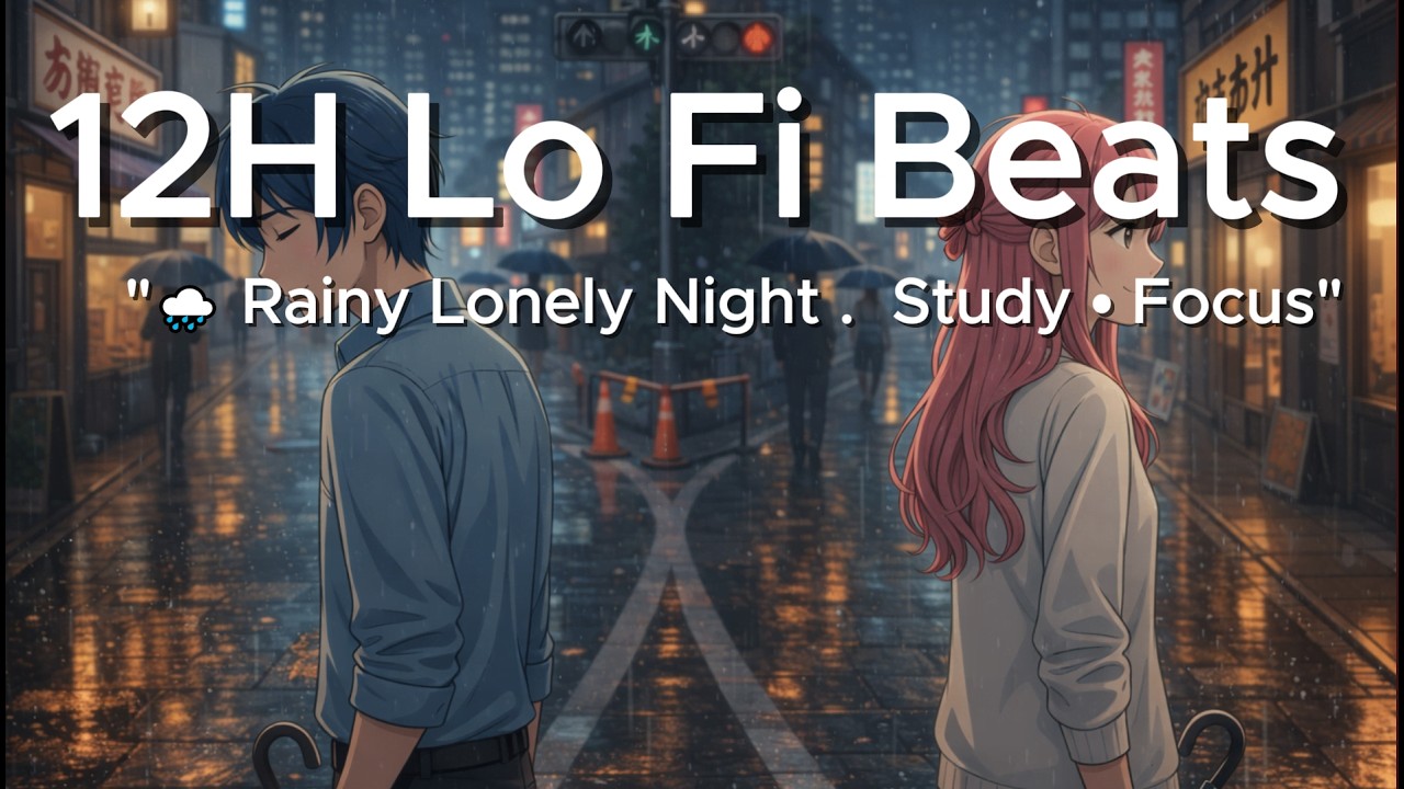🌧️ Chillstep for Lonely Nights | Rainy Anime Study & Work Ambience (12-Hour Live)