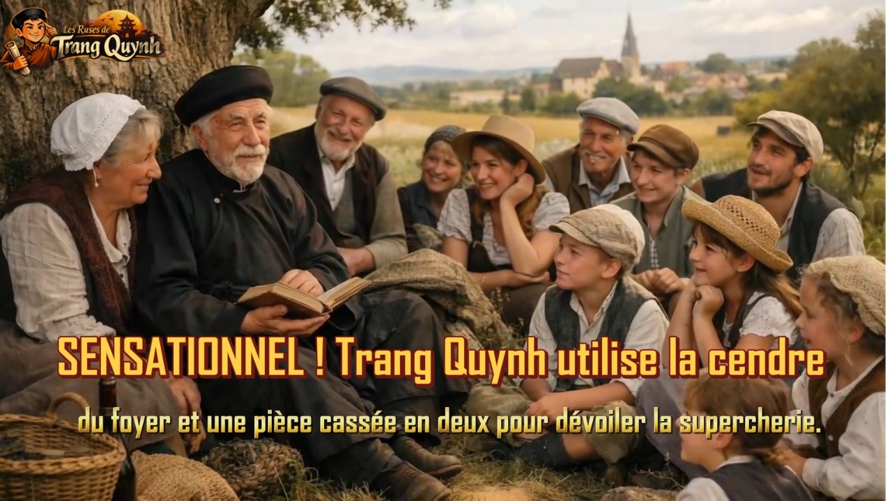 Trang Quynh utilise la cendre du foyer et une pièce cassée en deux pour dévoiler la supercherie.