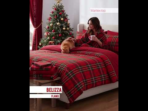 Полуторний розмір. Фланелева (байкова) постільна білизна. 100% бавовна. Туреччина. Червоний в клітинку. Тепла, зимова постіль., видео 1