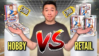 WHICH 2025-26 TOPPS CHROME BOX IS BETTER: HOBBY vs RETAIL HANGER/BLASTER/MEGA (CRAZY PULLS)! 🤔💥 screenshot 1