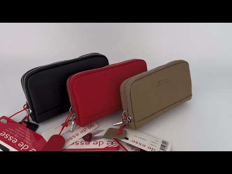 Косметичка-клатч жіноча шкіряна De Esse L88003-32 бежева, відео 1