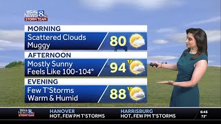 One more day of high heat and humidity in south-central Pennsylvania