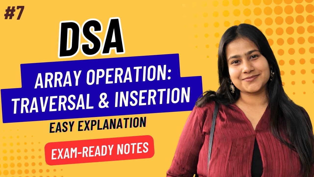 Part 7: Array Operations | Traversal & Insertion in Array | DSA for Beginners