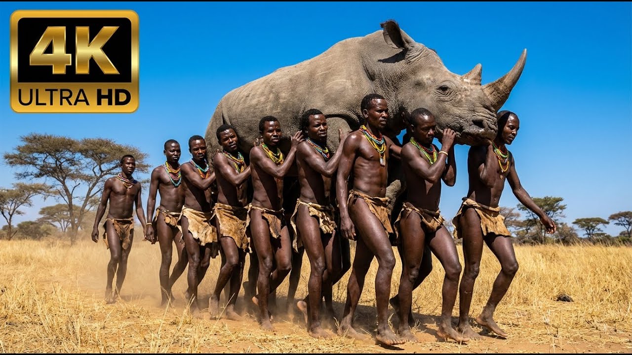 ОХОТА НА НОСОРОГА ПЛЕМЕНЕМ ХАДЗАБЕ В АФРИКЕ | ПЕРВОБЫТНОЕ ВЫЖИВАНИЕ, ОХОТА НА НОСОРОГА БЕЗ ...