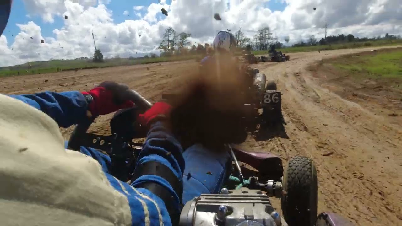 (Crash) Auckland Grass Karts - Meremere Dirt Track Race 3 - 24/03/24