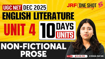 UGC NET English Literature Unit 4 | Non-Fictional Prose UGC NET | UGC NET English By Ayesha Mam