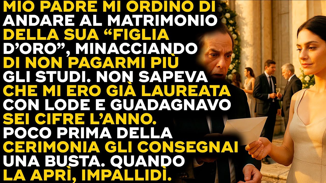 Mio Padre Mi Minacciò Per Il Matrimonio Di Mia Sorella, Poi Aprì La Mia Busta...