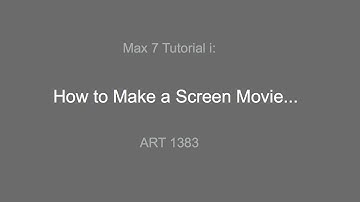 Max 7 Tutorial i...  How to make a Screen Capture