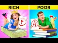 RICH vs BROKE STUDENTS HACKS 📚 Awesome School Situations, DIYs and Hacks by 123 GO!