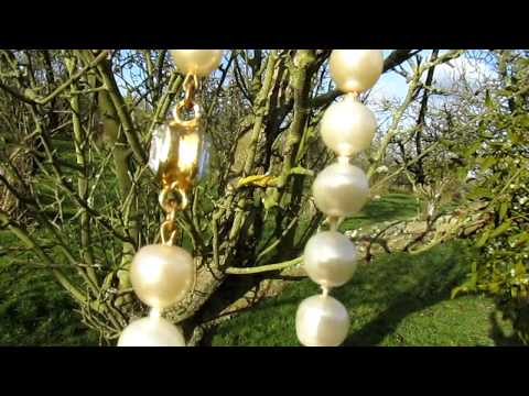 Chanel Crystal faux pearl sautoir Necklace 1970's