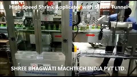 High Speed Shrink Sleeve Label Applicator with Steam Tunnel, High speed shrink sleeve applicator