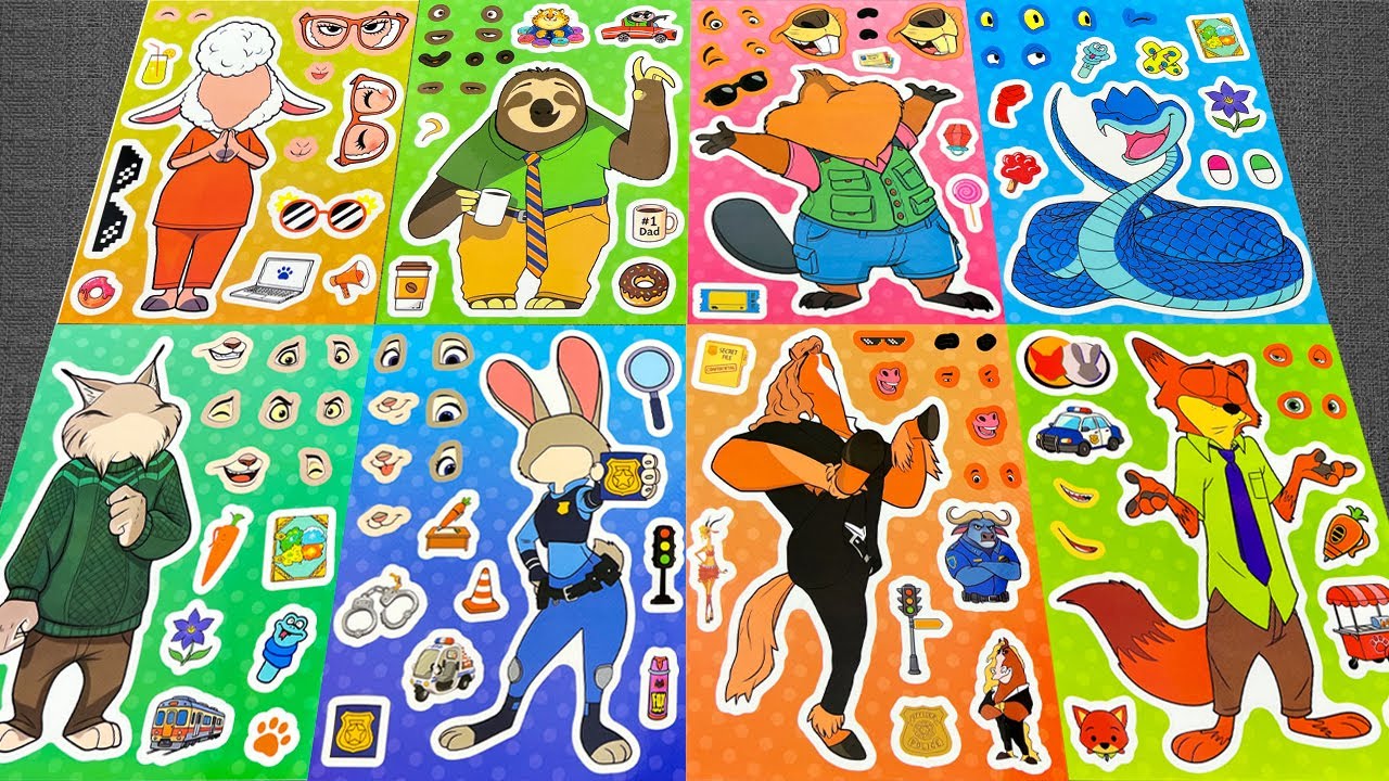 [🐰Paper DIY🐰] ZOOTOPIA 2 Movie Sticker Book with Judy & Nick Police Mission | Oddly Satisfying ASMR