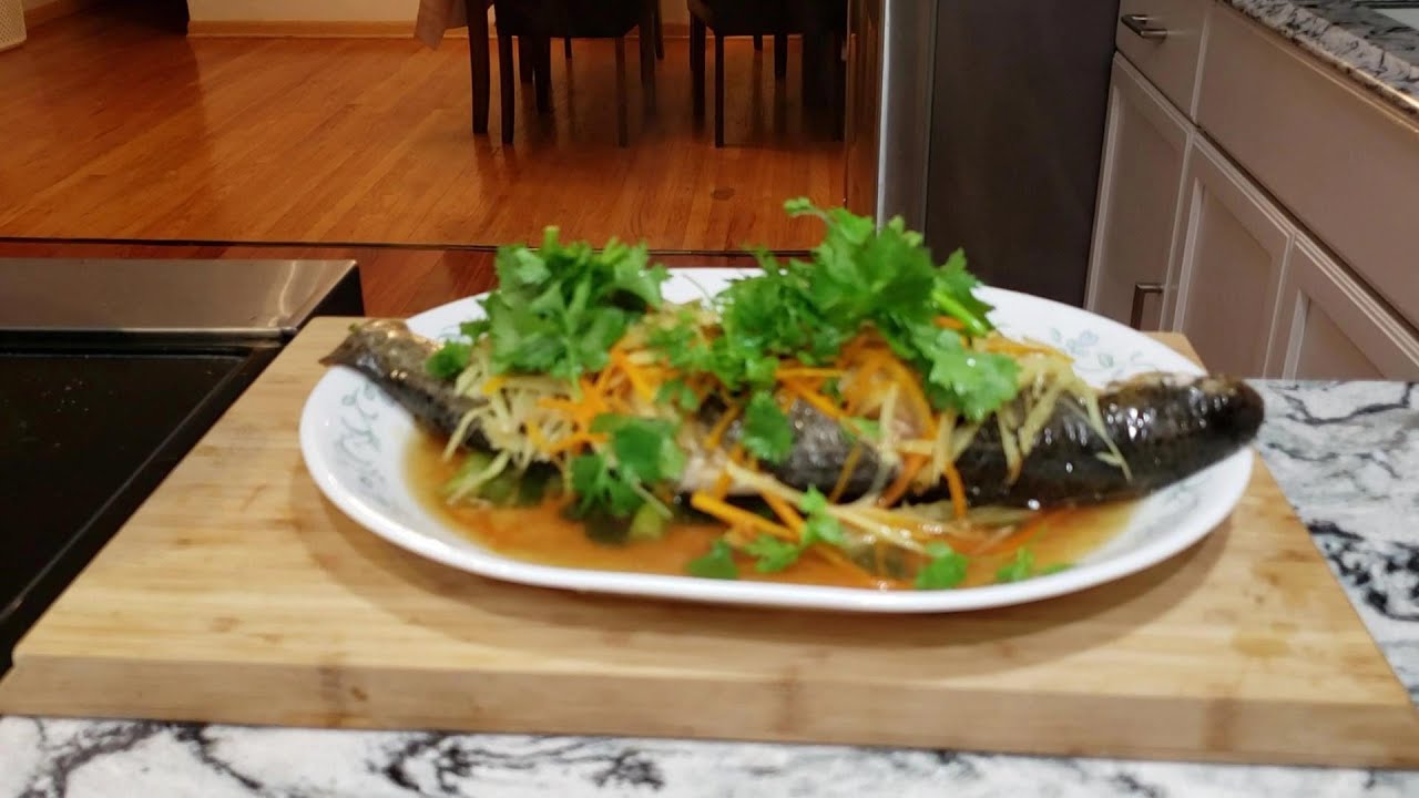 Catch N Cook: How to Steam Whole Fresh N Delicious American Trout with Oyster Souce