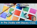 Lumiere Acrylic Paints by Jacquard.  In the Studio February Class 1 of 4