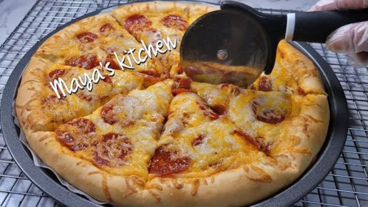 HOMEMADE PEPPERONI PIZZA RECIPE RESEP PEPPERONI PIZZA YouTube