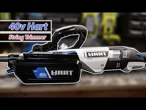 40v Hart String Trimmer in action - YouTube