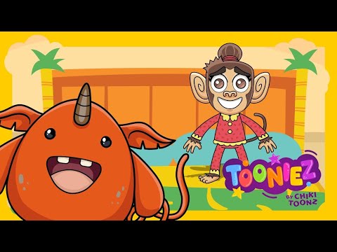 🐵 Five Little Monkeys 🛏 Kids Song with Lyrics | Chiki Toonz