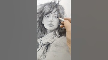 #sketching with charcoal pencil #sketch #drawing #art #pencilsketch #drawinggirl  #surprise #shorts