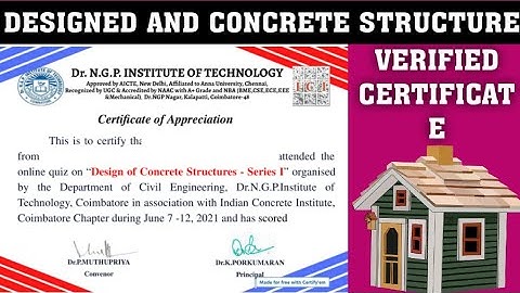 VERIFIED CERTIFICATE QUIZ l BUILDING DESIGN l CONCRETE STRUCTURE CERTIFICATE QUIZ l Free Quiz