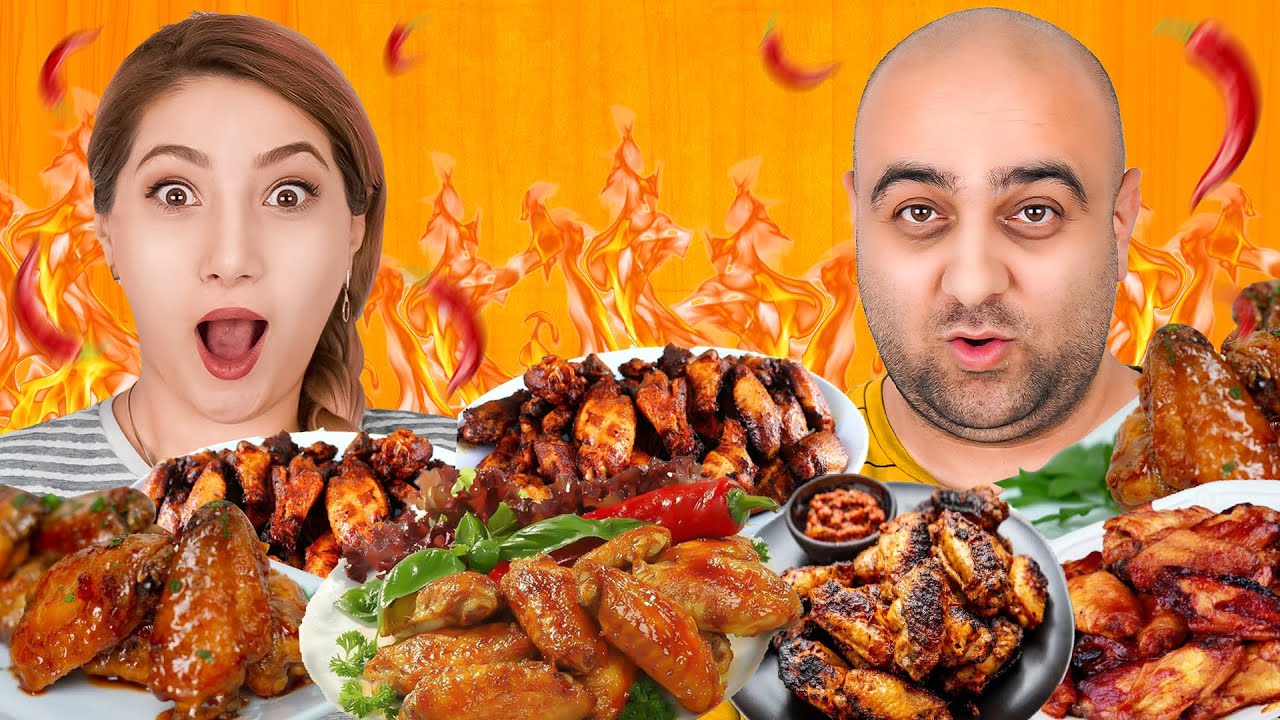 مگا چالش بال کبابی تند 😍😍10 کیلو بال کبابی تند