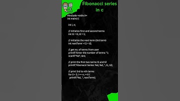 How to print Fibonacci series in c || #shorts #trending