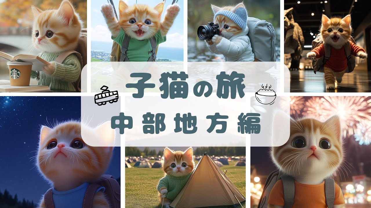 【子猫vlog】子猫と巡る日本の癒し旅 【中部地方編】