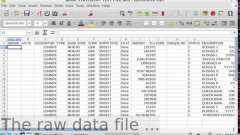 Libreoffice Calc Macro for formatting electronic bank statements