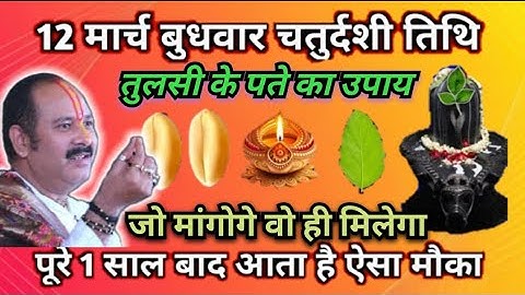 12 मार्च बुधवार चतुर्दशी तिथि के दिन तुलसी पत्ते वाला उपाय जरूर करें || Pradeep Ji Mishra