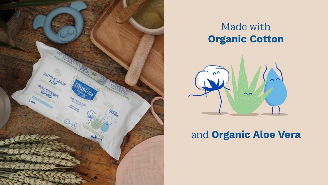 Organic Water Wipes with Cotton and Aloe - Baby Wipes