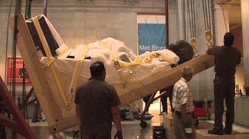 Installation of the colossal statue of Amenemhat II (ca. 1919--1885 B.C.)
