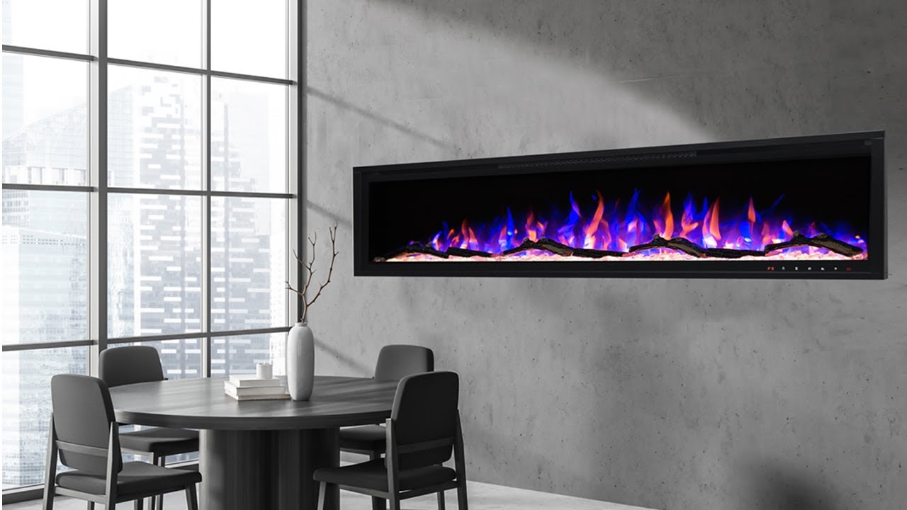 CHIMENEA ELÉCTRICA CON MARCO METAL NEGRO MUNICH 50 127cm - Kamin klaus