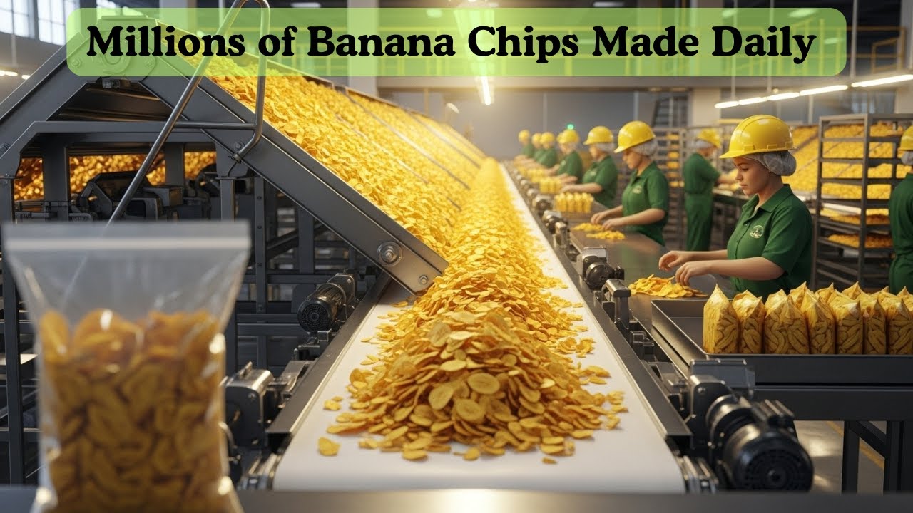 Millions of Banana Chips Made Daily | Inside a Banana Chips Factory