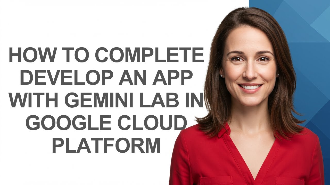 Gamani Lab How to Complete Develop an App with Gemini Lab In Google Cloud Platform ...
