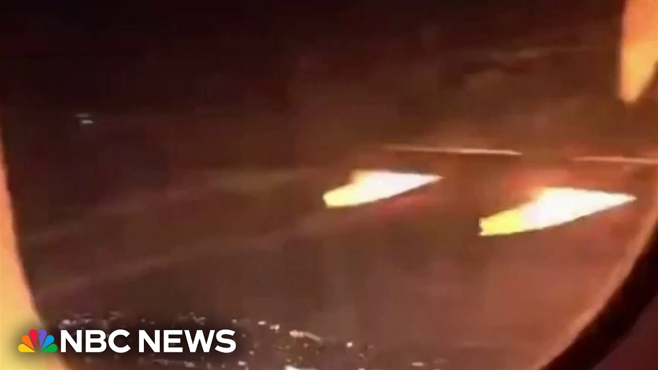Terrifying moments aboard Delta flight after engine catches fire