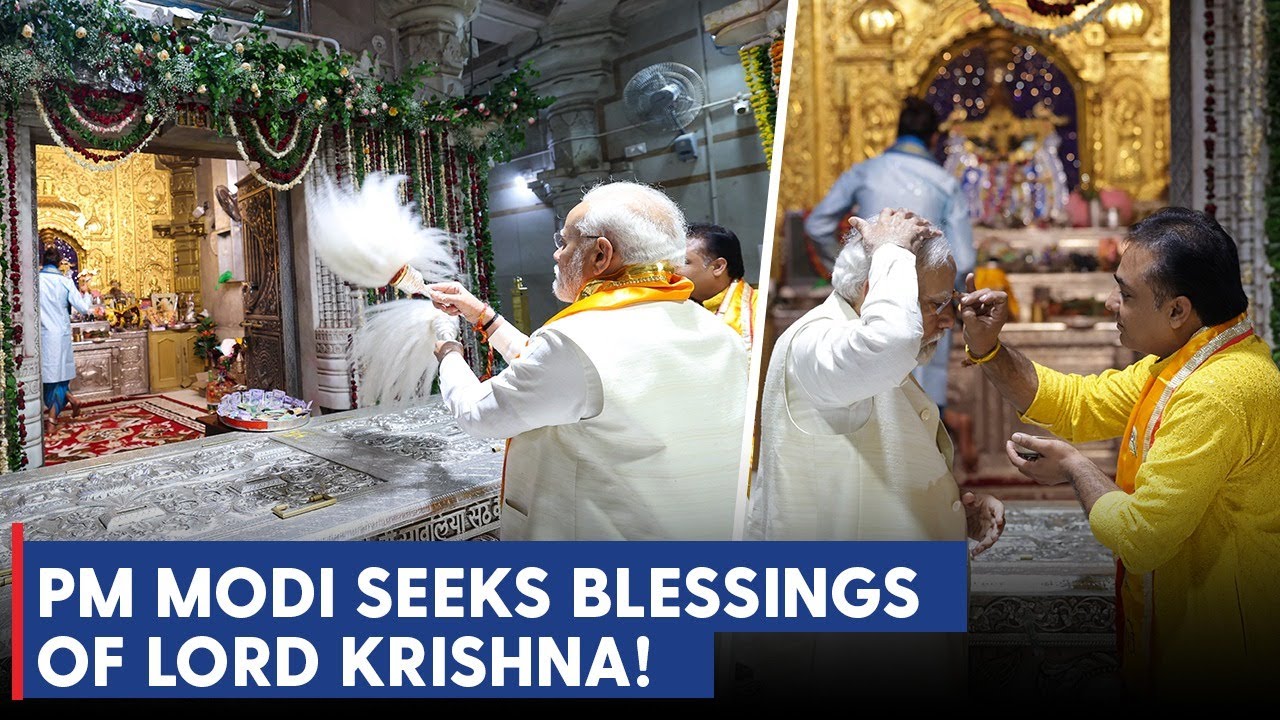 pm-modi-pays-a-visit-to-sawariya-seth-mandir-in-chittorgarh-youtube