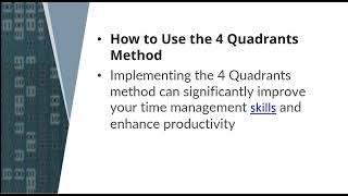 How to manage your time more effectively? 4 Quadrants Method