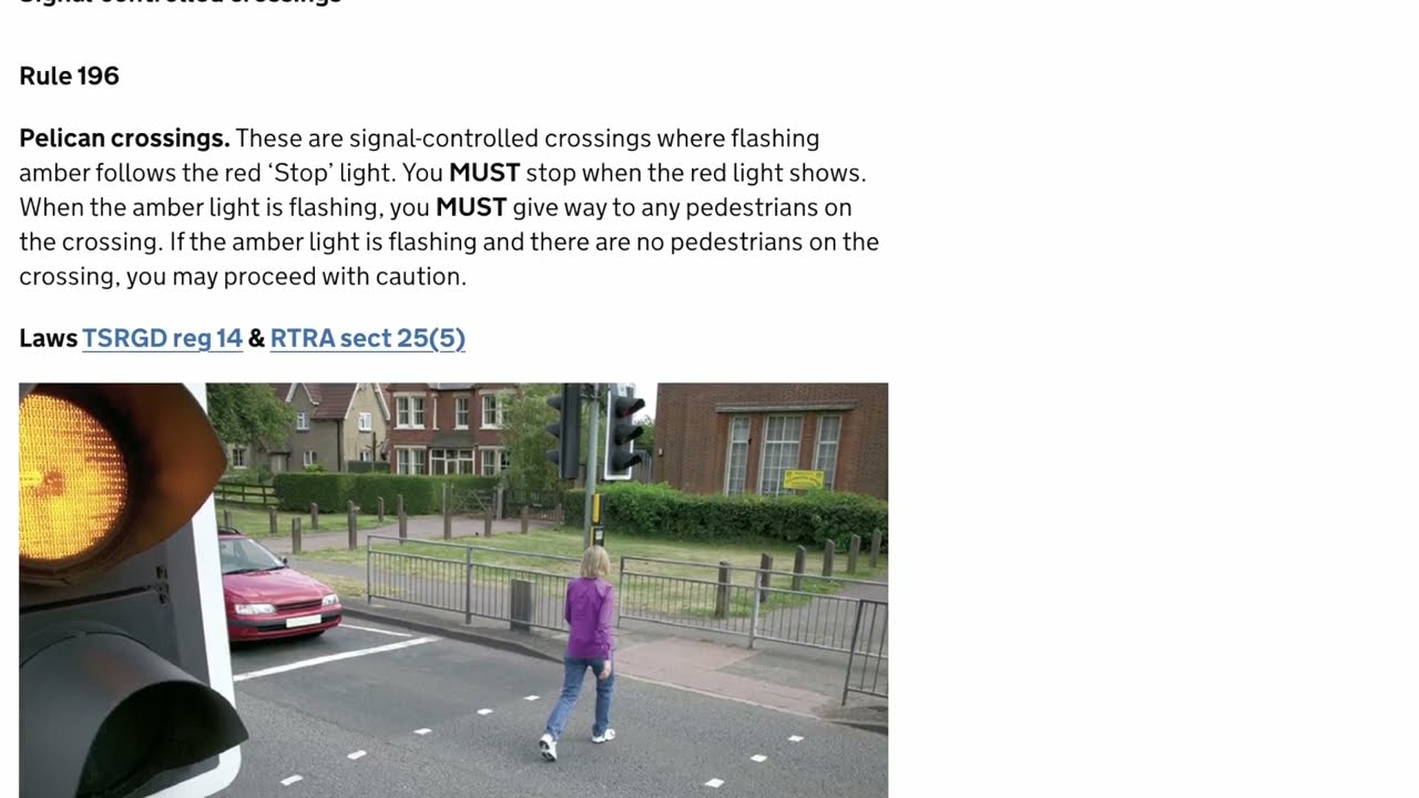 Using the road - Pedestrian crossings (191 to 199) - THE HIGHWAY CODE