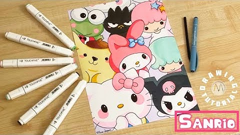 How to draw Sanrio characters / Hello Kitty / My Melody / Little Twin Stars / Keroppi / Kuromi