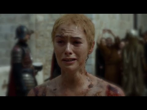 Game of Thrones 5x10 Cersei Lannister The Naked Walk of Shame Scene