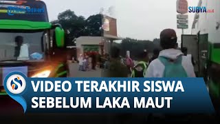VIDEO TERAKHIR Detik-detik Siswa SMK Lingga Kencana Depok Naik Bus Sebelum Laka Maut di Cianter