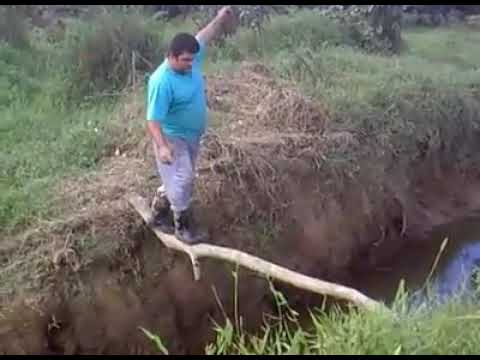 Fat man falls