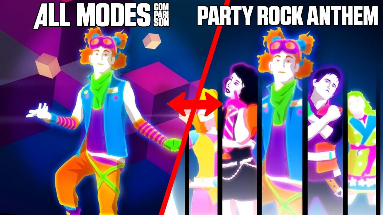 JUST DANCE COMPARISON - PARTY ROCK ANTHEM [ALL MODES]