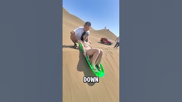 Desert Sledding Adventure: Brave Ride Down a Giant Sand Dune! 😱 (@liuruixue1986 / YT)