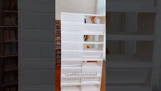 The shoe cabinet can also be easily folded for storage or carrying#Mayi Box Shoe Storage Organizer