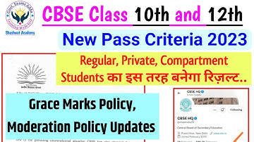 CBSE Pass Criteria 2023 - Class 10th & Class 12th Regular, Private and Compartment Exam #cbse #exam