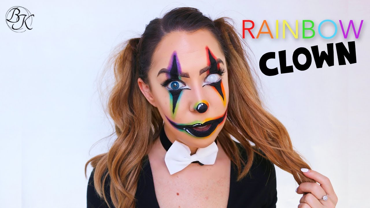 Easy Rainbow Clown Makeup Tutorial // by Bridgitte K Makeup 